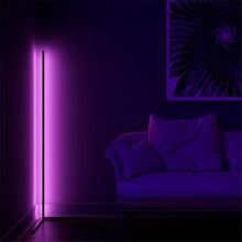 Load image into Gallery viewer, Infinity LED floor lamp illuminated in warm 3000K mode
