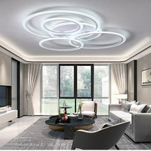 Load image into Gallery viewer, Vendas Novas sputnik LED ceiling light in white, illuminated, room setting
