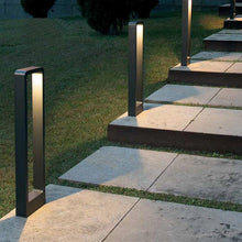 Load image into Gallery viewer, Zacatecas outdoor LED wall light in brushed nickel, 400mm, mounted on exterior wall — front view
