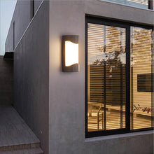 Load image into Gallery viewer, Navojoa outdoor wall light Model B, side profile showing cylindrical housing
