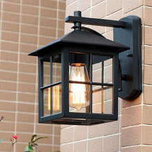 Load image into Gallery viewer, Tepexpan outdoor lantern light side profile showing W23.5cm aluminium housing
