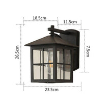 Load image into Gallery viewer, Tepexpan — Lantern Outdoor Wall Light, IP54, Aluminium &amp; Glass, W23.5cm
