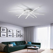 Load image into Gallery viewer, Tondela multi-arm LED ceiling light in white, illuminated, dimmable
