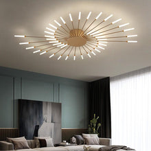 Load image into Gallery viewer, Trofa multi-head LED ceiling light in black, frosted glass, illuminated
