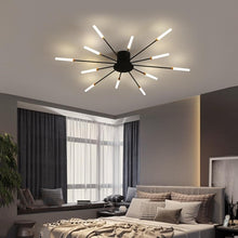 Load image into Gallery viewer, Trofa LED ceiling light in black, installed in living room, multiple heads
