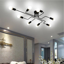 Load image into Gallery viewer, Braga vintage industrial ceiling light in white, illuminated, room setting

