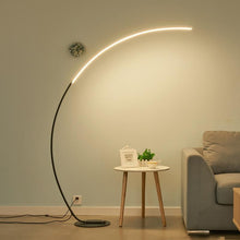 Load image into Gallery viewer, Zipaquirá arc floor lamp in white, side profile showing C-shape arc form
