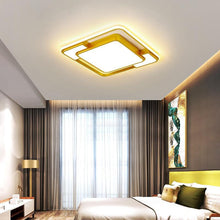 Load image into Gallery viewer, Clarissa LED flush ceiling light in warm white, illuminated, room setting
