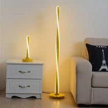 Load image into Gallery viewer, Munro LED spiral floor lamp in white, twisted design, H130cm front view

