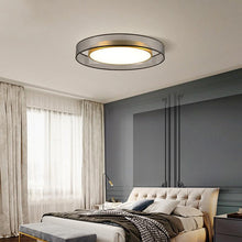 Load image into Gallery viewer, Candyfence modern LED ceiling light in copper finish, front view, W50cm
