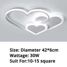 Load image into Gallery viewer, Pink Hearts — Star &amp; Heart LED Ceiling Light, Dimmable, Pink or White, Multiple Sizes
