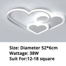 Load image into Gallery viewer, Pink Hearts — Star &amp; Heart LED Ceiling Light, Dimmable, Pink or White, Multiple Sizes
