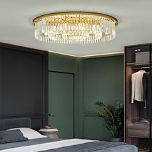 Load image into Gallery viewer, Alora crystal LED ceiling light, installed in luxury dining room
