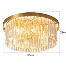 Load image into Gallery viewer, Alora crystal LED ceiling light, side view showing depth and crystal layers
