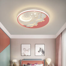 Load image into Gallery viewer, Round LED ceiling light for kids, installed in boys room, blue
